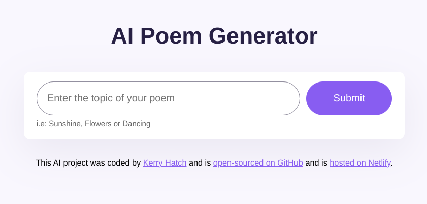 Poem Generator preview
